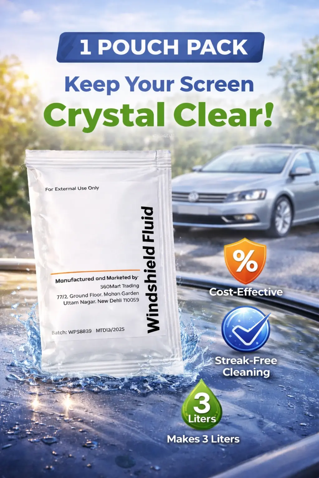 Windshield Cleaning Pouch 20ml